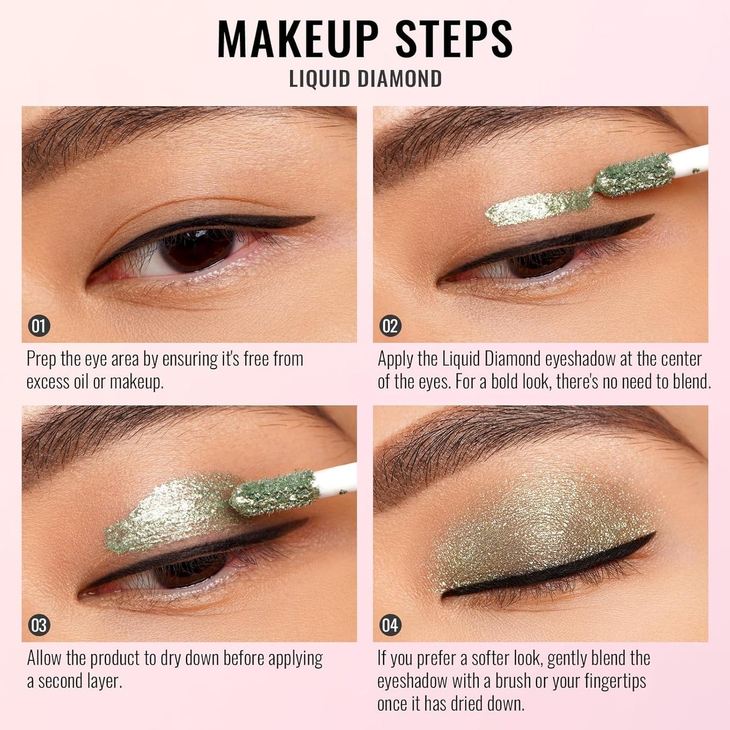 Oulac Eyeshadow Liquid Eyeshadow Multi-Usage Liquid Glitter Eyeshadow&Eyeliner Highly Pigmented, One-Swipe Coverage Long Lasting with No Creasing Formula Vegan&Cruelty-Free