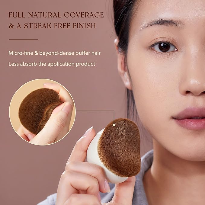 Jessup Makeup Brush, Foundation Brush Flat Top Kabuki Brush for Face Blush Liquid Powder Foundation Brush for Blending Buffing Stippling with Gift Box, Light Gray SF002