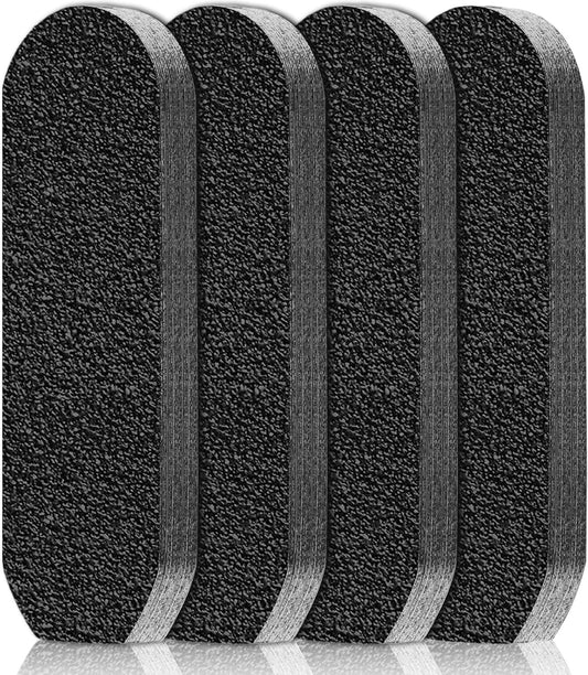 Flutesan 80 Pcs Stainless Steel Foot File Refills 80 Grit Replacement Pads Coarse Fine Pedicure File Refills Double Side Reusable Foot Rasp Pad with Removable Glue