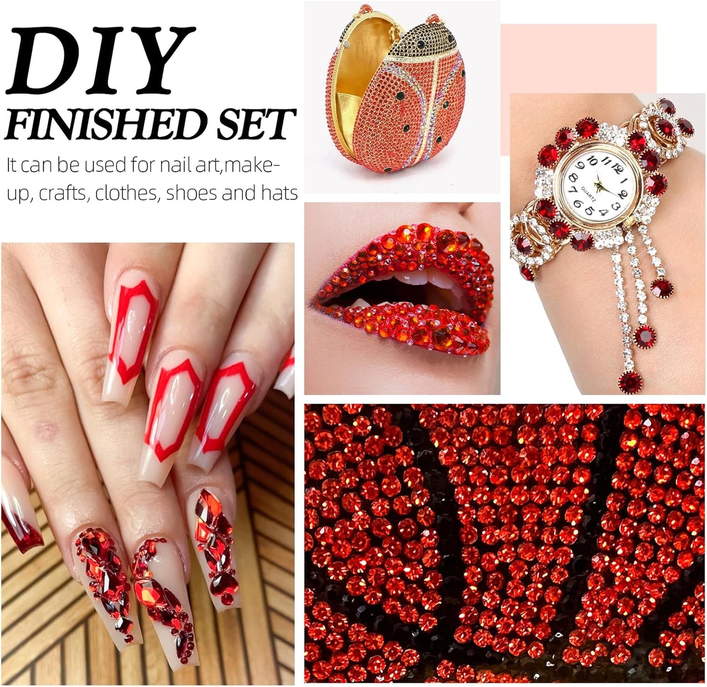 Hyacinth Flatback Rhinestones, Glass Rhinestones for Nail Art and Craft, Glue Fix, Loose Crystal Gemstones(Orange, SS4, 1440pcs, 1.5-1.7mm)