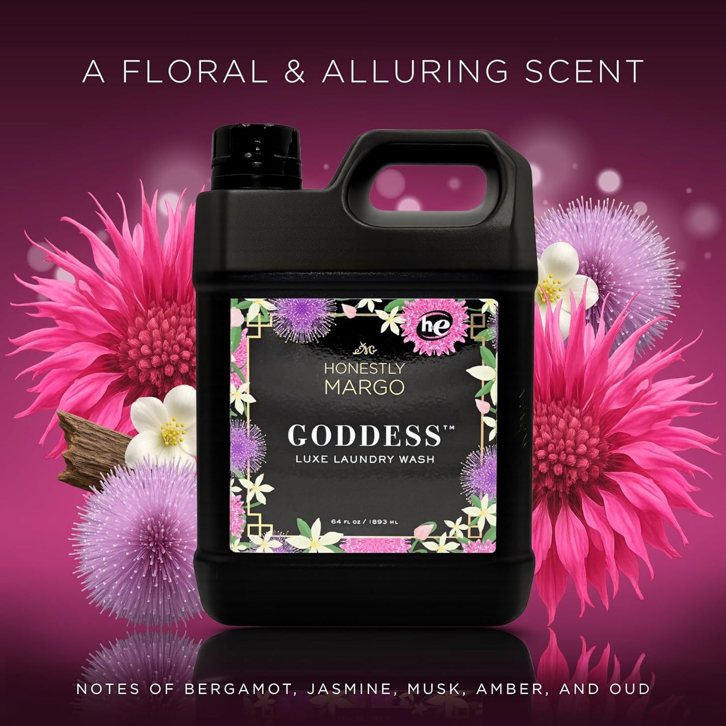Luxury Goddess Laundry Wash Detergent (64 Oz) – Women Laundry Detergent Infused With Luxurious Scent Notes, Delicate Laundry Soap, Long Lasting Fragrance – Sulfate and Paraben Free