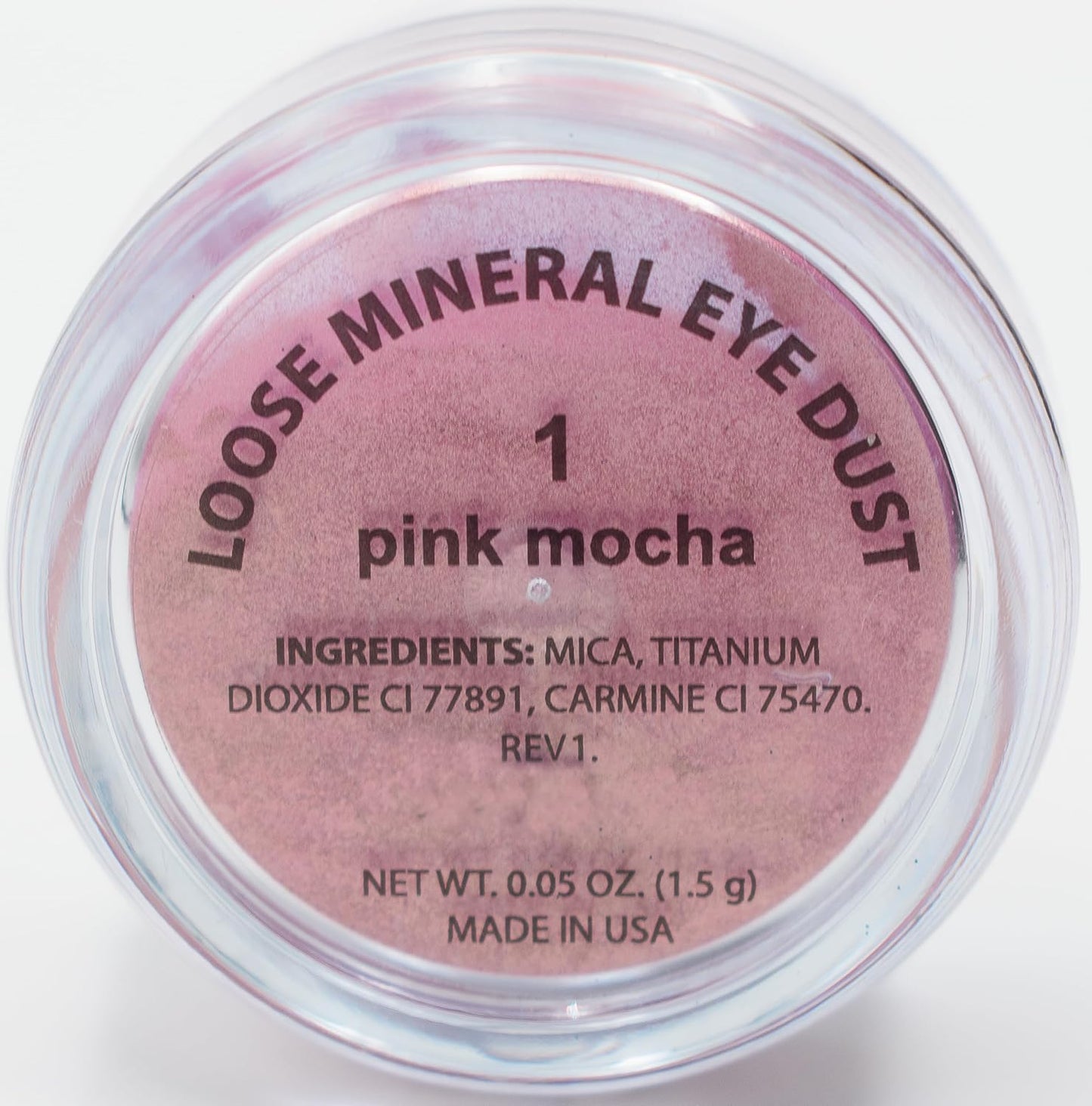 Pink Mocha Loose Eyeshadow Powder Pigment, Single Glitter Mineral Dust Jar Pot, Talc & Paraben Free, No Animal Testing & Cruelty Free