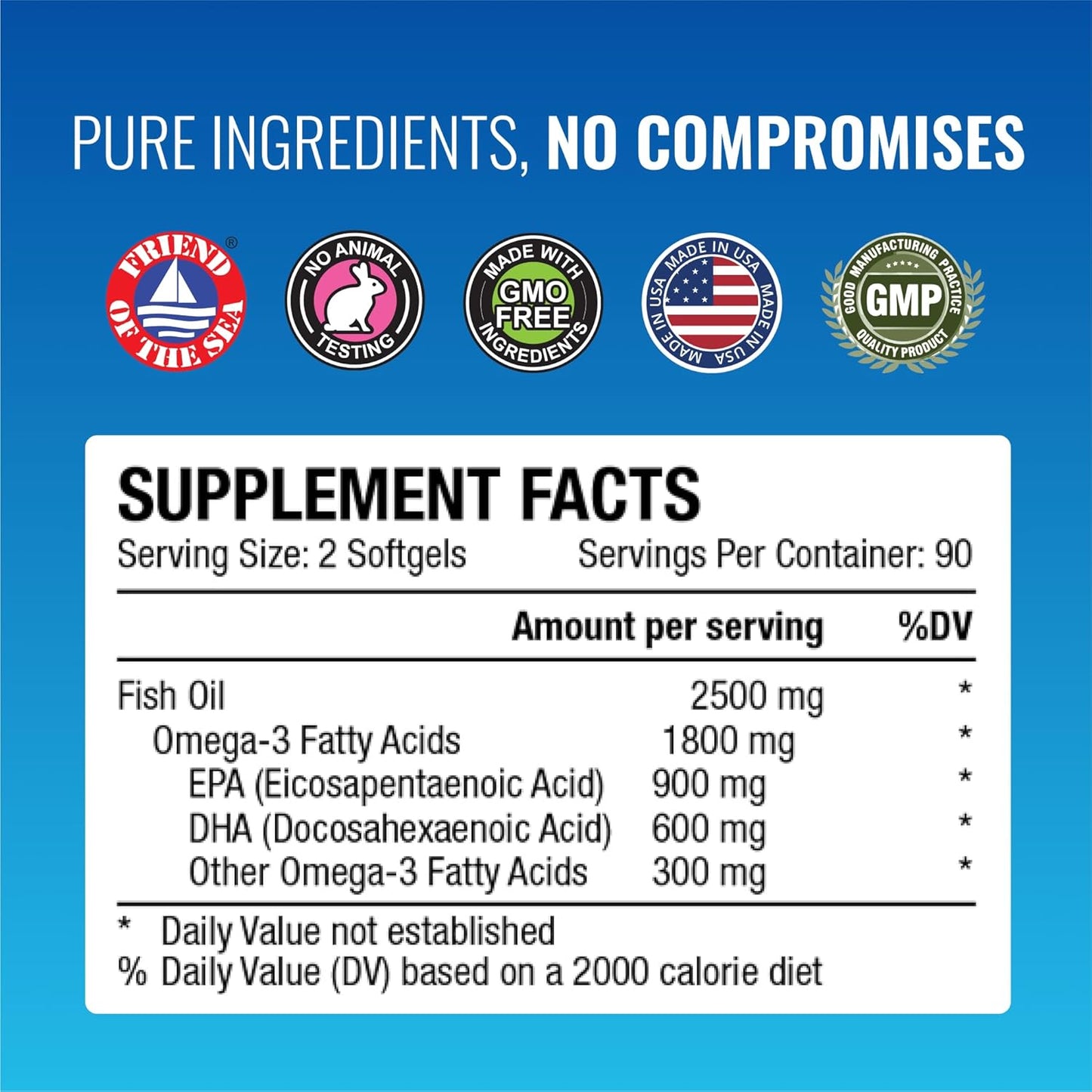 Omega-3MD - Fish Oil EPA & DHA - Improve Cognitive Health - 1 Bottle - 3 Month Supply