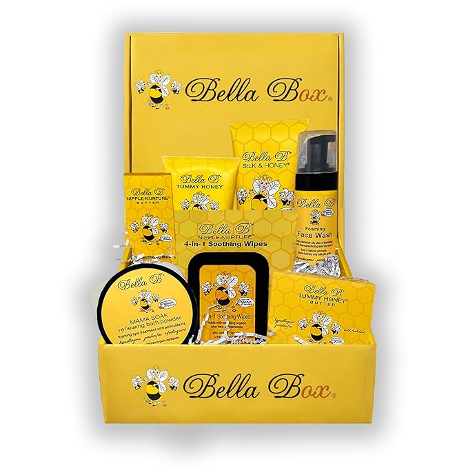 BELLA B Pregnancy & Beyond Essentials - Skin Care Gift Set - New Mom Gifts - Gift For Mom - New Mom Gift Basket - Pregnancy Must Haves - Pregnancy Gifts For First Time Moms