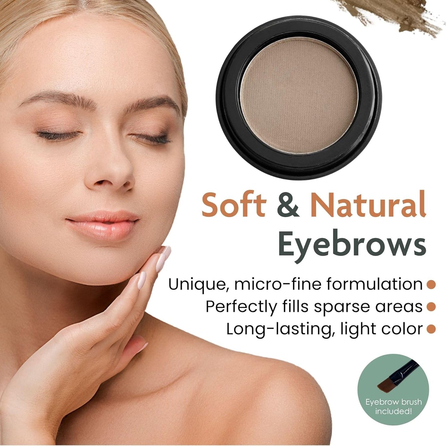 Marie-José Eyebrow Powder - Eyebrow Filler Powder - Effortless All-Day Brow Beauty - Compact Size 0.10oz for Purse or Travel Size - Made in USA (Dark Blonde)