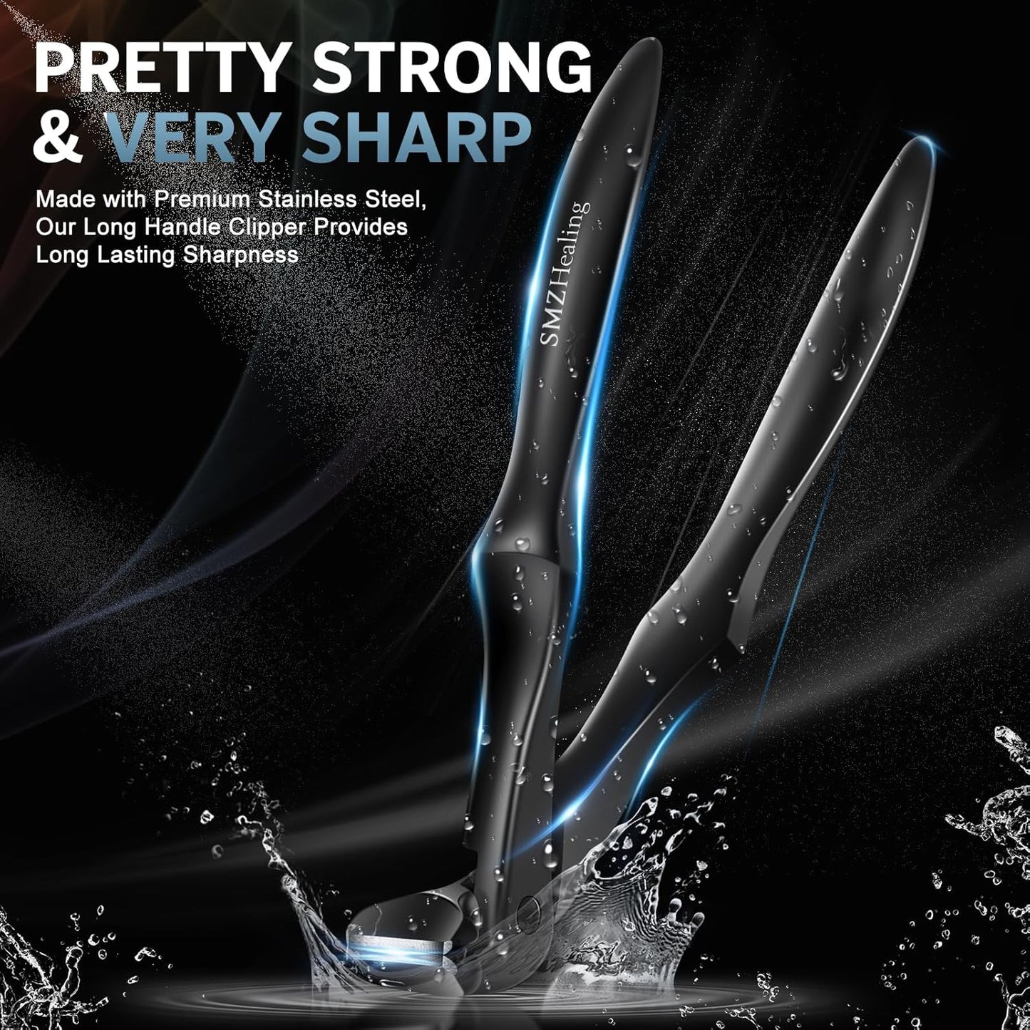 2025 Long Handle Toenail Clippers for Seniors, Angled Head Very Sharp Nail Clippers with Wide Opening for Men Wome, Toenail Clipper with Catcher for Thick Toenails and Fingernails