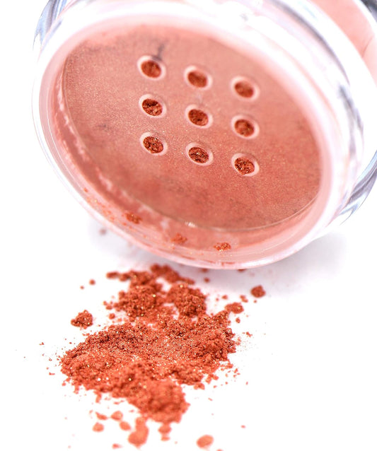 Coral Reef Dark Peach Pink Loose Eyeshadow Powder Pigment, Single Glitter Mineral Dust Jar Pot, Talc & Paraben Free, No Animal Testing & Cruelty Free