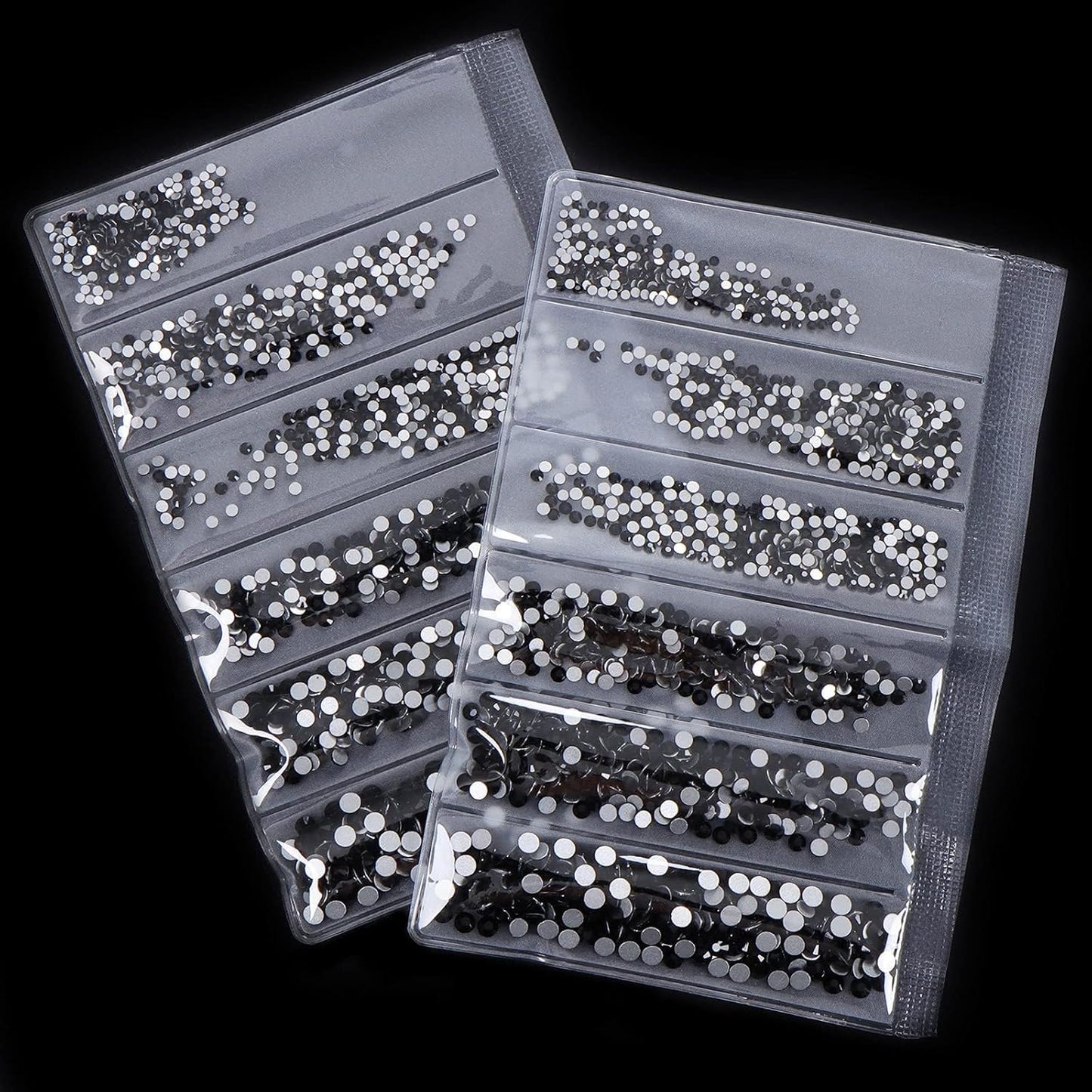 3456pcs Flatback Rhinestones Glass Charms Diamantes Gems Stones for Nail Art 6 Size ss4~ss12 Jet
