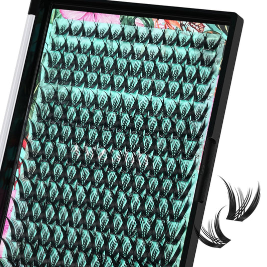 Lash Clusters Manga 168Pcs Eyelash Cluster Wet Look Ultra-Thin Invisible Lash Band Eyelashes Extensions Spiky Anime Wide Span Lashes(Kitten,D-Mix10-18mm)