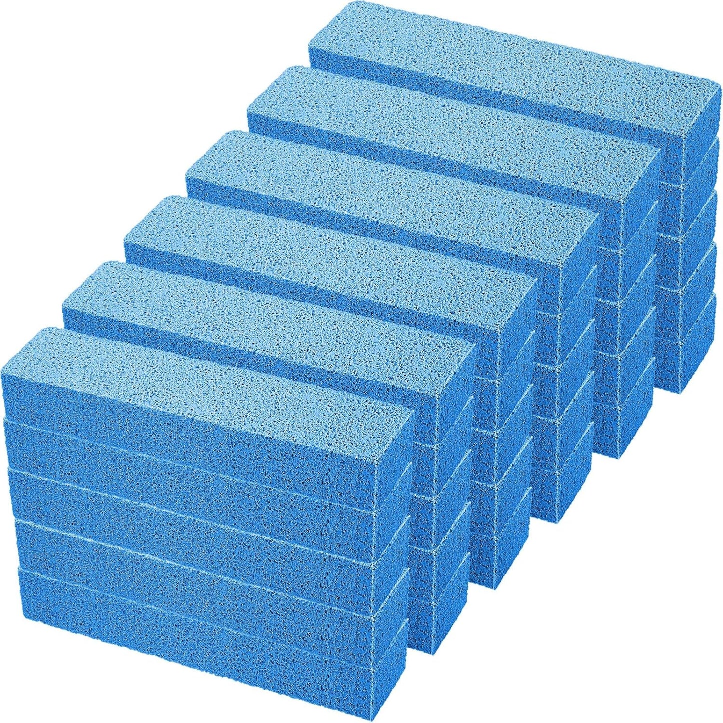 Norme 30 Pieces Pumice Stones for Cleaning Pumice Scouring Pad, Pumice Stick Cleaner for Removing Toilet Bowl Ring, Bath, Household, Kitchen, Pool, 5.9x1.4x0.9 Inch(Blue)