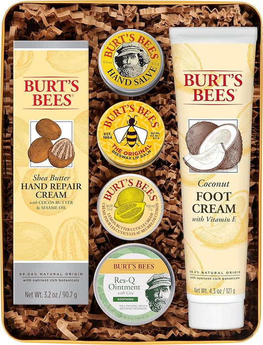 Burt's Bees Back to School Gifts Ideas, 6 Dorm Body Care College Dorm Products, Classics Set -Original Beeswax Lip Balm, Cuticle Cream, Hand Salve, Res-Q Ointment, Hand Repair Cream & Foot Cream