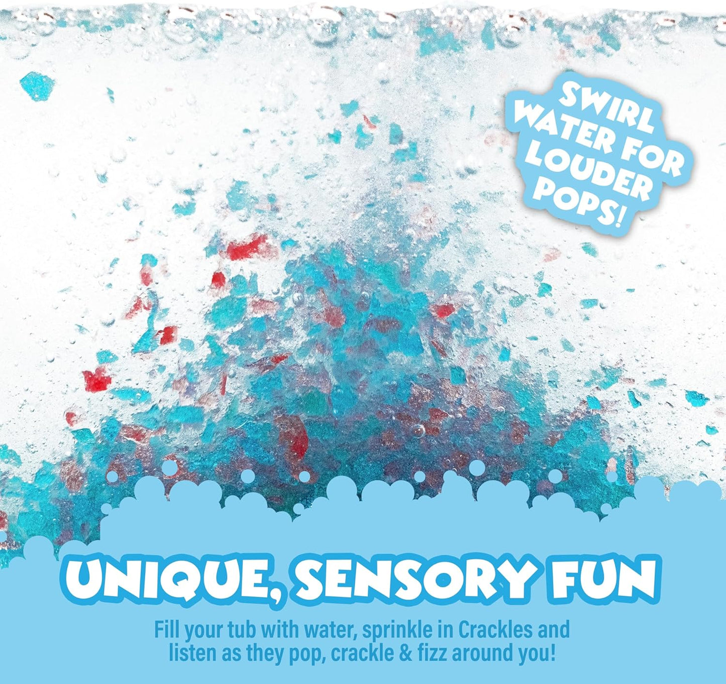 Tub Works® Bath Crackles Bath Toy, Variety 12 Pack | Nontoxic & Fragrance-Free | Makes Bath Water Crackle & Pop for a Unique Kids Bath | Swirl Water for Fizzy Fun | Sensory Kids & Toddler Bath Toys