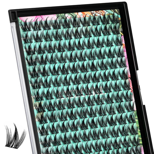 Lash Clusters Manga 140Pcs Eyelash Cluster Wet Look Ultra-Thin Lash Band Eyelashes Extensions Spiky Anime Wide Span Lashes(Puppy,C-16mm)