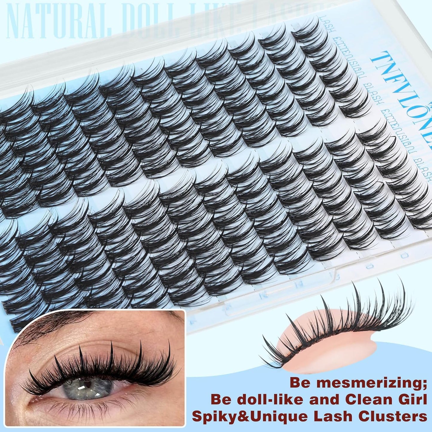 Fairy Lash Clusters Wispy Lashes Clusters Manga Cluster Eyelash Extensions Natural Eyelash Clusters with Spikes Anime Individual Lashes Extension DIY Eye Lash Cluster by TNFVLONEINS