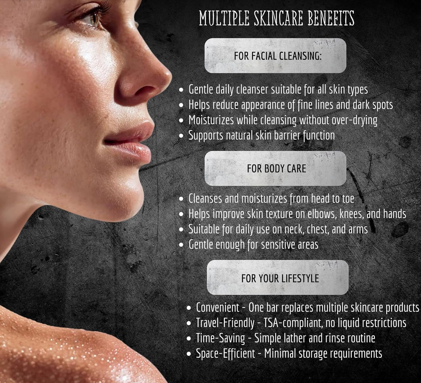 All-in-One Face & Body Unisex Bar - 40+ Ingredient Complex Vitamin C,E,B3 Retinol, Hyaluronic/Glycolic/Salicylic Acid - Kojic, Turmeric and B-Carotene for Cleansing and Beautifying Skin (10.6 oz)