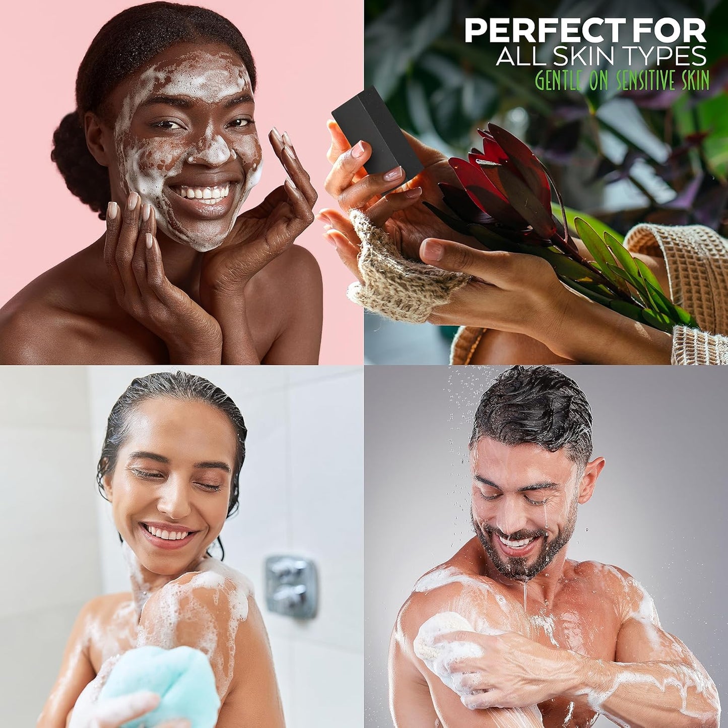 Aspen Kay Naturals Dead Sea Mud and Charcoal Soap Bar. With Organic Shea Butter & Pure Essential Oils. Charcoal Face Wash for Men, Women & Teens. (6 pack)