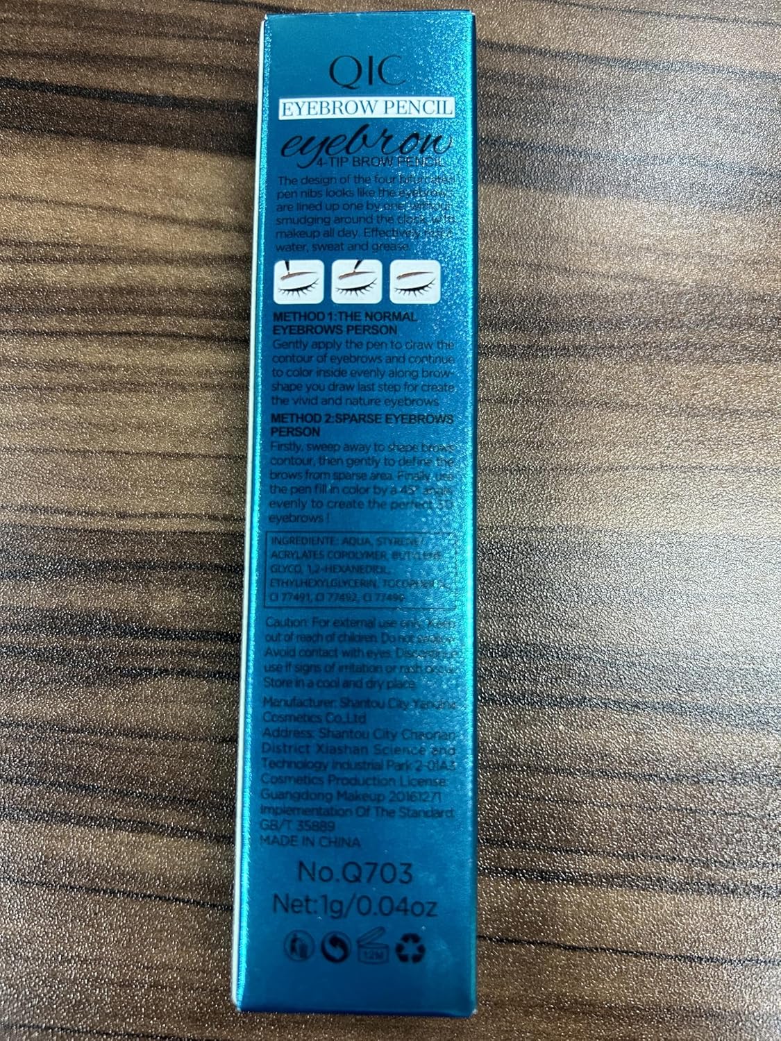 QIC Eyebrow 4 Tip Brow Pencil, Microblading Pen Waterproof Long-Lasting with Upgrade Micro-Fork Tip Applicator for Natural Brows (Black-04)